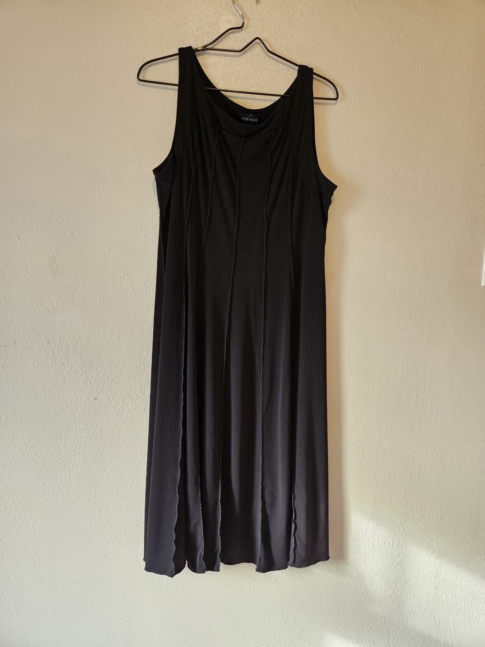Voir Vpir Black Sleeveless Panel Detail Midi Dress